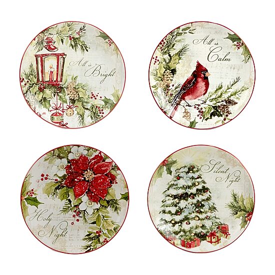 Certified International Silent Night 4-pc. Earthenware Dessert Plate