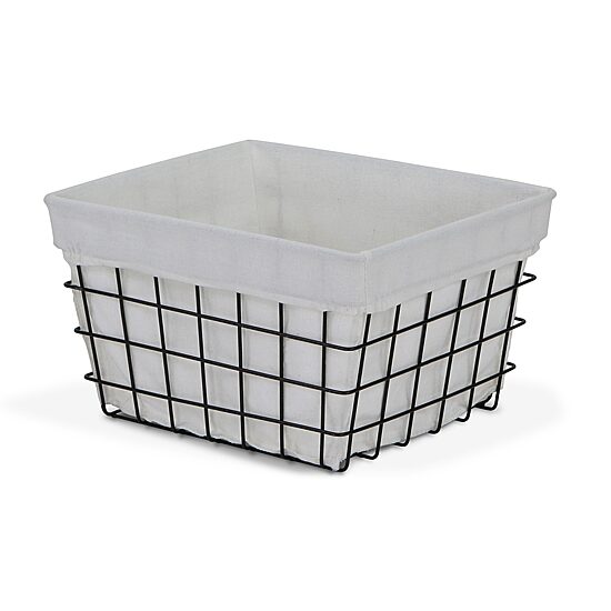 Cheungs Lined Rectangular Metal Basket