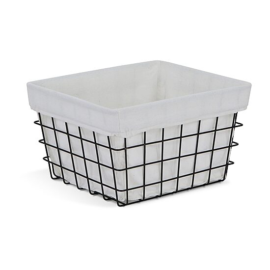 Cheungs Lined Rectangular Metal Basket