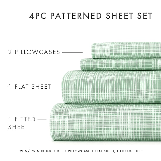 Casual Comfort™ Premium Ultra Soft Thatch Pattern Microfiber Wrinkle Free Sheet Set