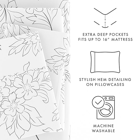 Casual Comfort™ Premium Ultra Soft Vine Pattern Microfiber Wrinkle Free Sheet Set