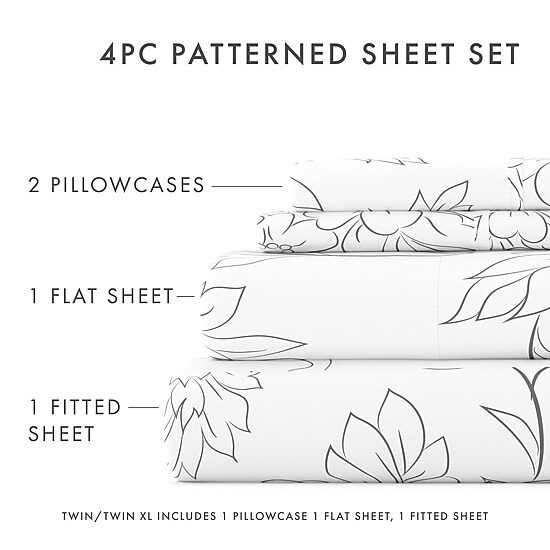 Casual Comfort™ Premium Ultra Soft Vine Pattern Microfiber Wrinkle Free Sheet Set