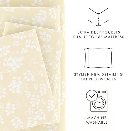 Casual Comfort™ Premium Ultra Soft Wheat Pattern Microfiber Wrinkle Free Sheet Set
