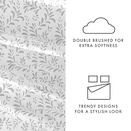 Casual Comfort Premium Ultra Burst of Vines Pattern 4 Piece Bed Sheet Set