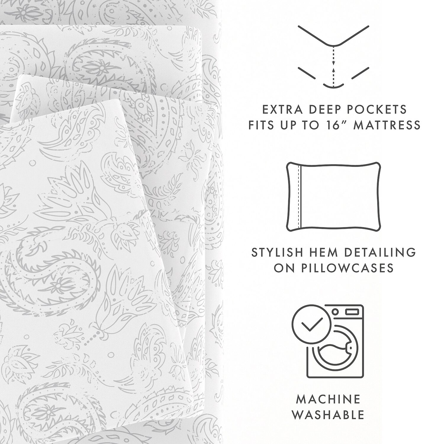 Casual Comfort™ Premium Ultra Soft Coarse Paisley Pattern Sheet Set
