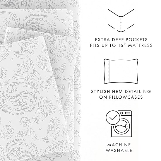 Casual Comfort™ Premium Ultra Soft Coarse Paisley Pattern Sheet Set