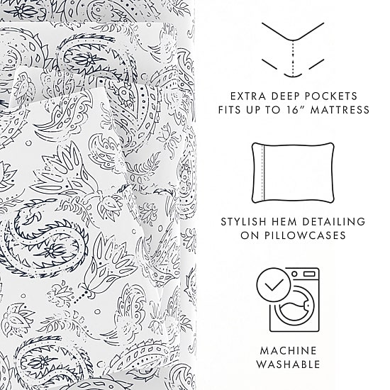 Casual Comfort™ Premium Ultra Soft Coarse Paisley Pattern Sheet Set