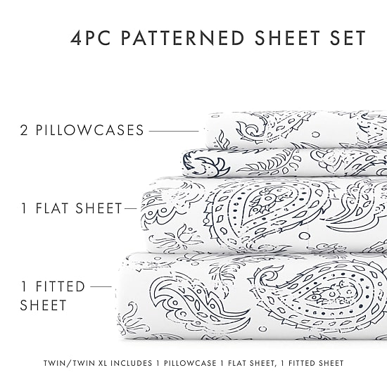 Casual Comfort™ Premium Ultra Soft Coarse Paisley Pattern Sheet Set