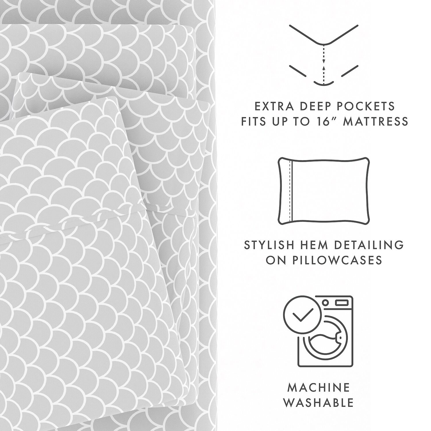 Casual Comfort™ Premium Ultra Soft Scallops Pattern Sheet Set