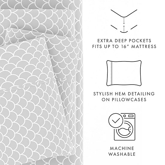 Casual Comfort™ Premium Ultra Soft Scallops Pattern Sheet Set