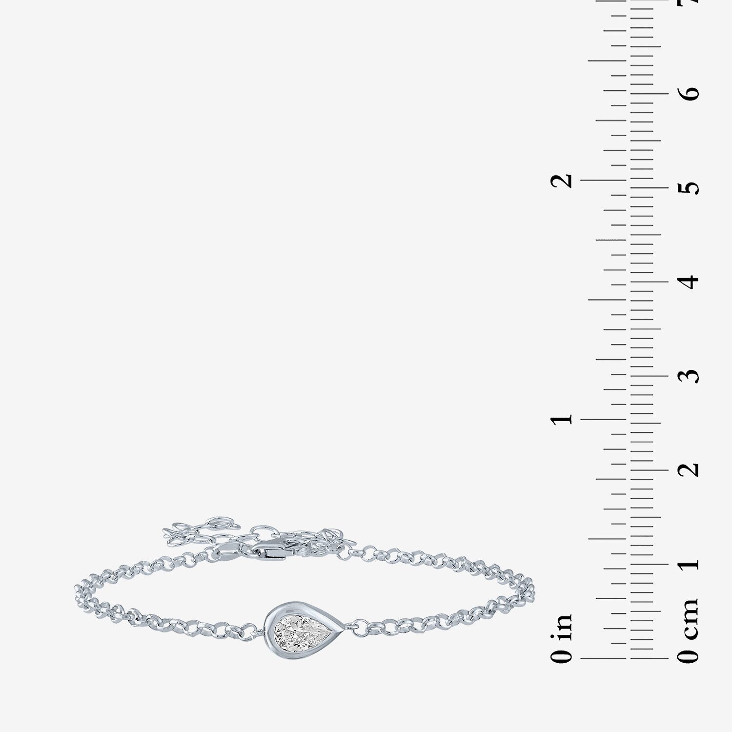 Diamond Addiction (G-H / Si2-I1) Womens 10K Gold 8 Inch Cable Pear Chain Bracelet