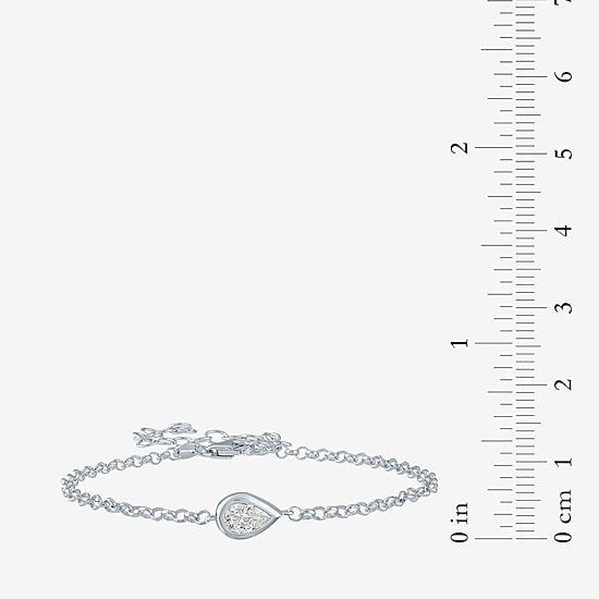 Diamond Addiction (G-H / Si2-I1) Womens 10K Gold 8 Inch Cable Pear Chain Bracelet