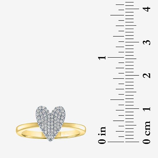 Diamond Addiction (G-H / Si2-I1) Womens 1/6 CT. T.W. Lab Grown White Diamond 14K Gold Over Silver Sterling Silver Heart Cocktail Ring