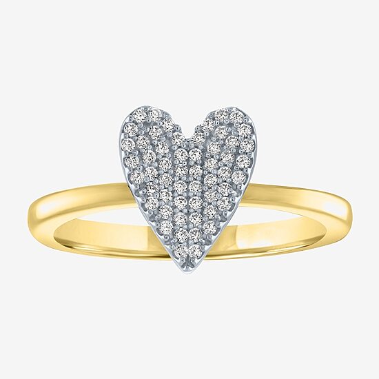 Diamond Addiction (G-H / Si2-I1) Womens 1/6 CT. T.W. Lab Grown White Diamond 14K Gold Over Silver Sterling Silver Heart Cocktail Ring