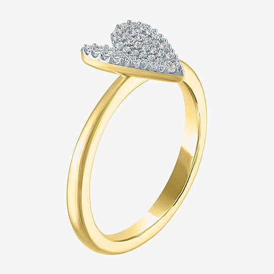 Diamond Addiction (G-H / Si2-I1) Womens 1/6 CT. T.W. Lab Grown White Diamond 14K Gold Over Silver Sterling Silver Heart Cocktail Ring