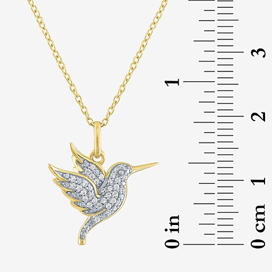 Hummingbird (G-H / Si2-I1) Womens 1/10 CT. T.W. Lab Grown White Diamond 14K Gold Over Silver Sterling Silver 18 Inch Pendant Necklace