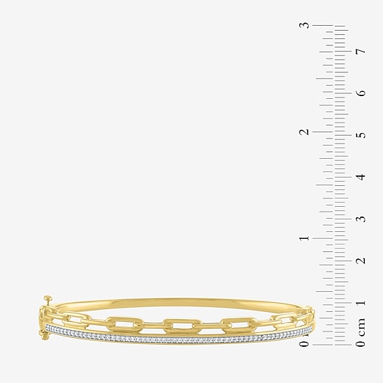 Diamond Addiction (G-H / Si2-I1) Womens 1/4 CT. T.W. Lab Grown White Diamond 14K Gold Over Silver Sterling Silver Bangle Bracelet