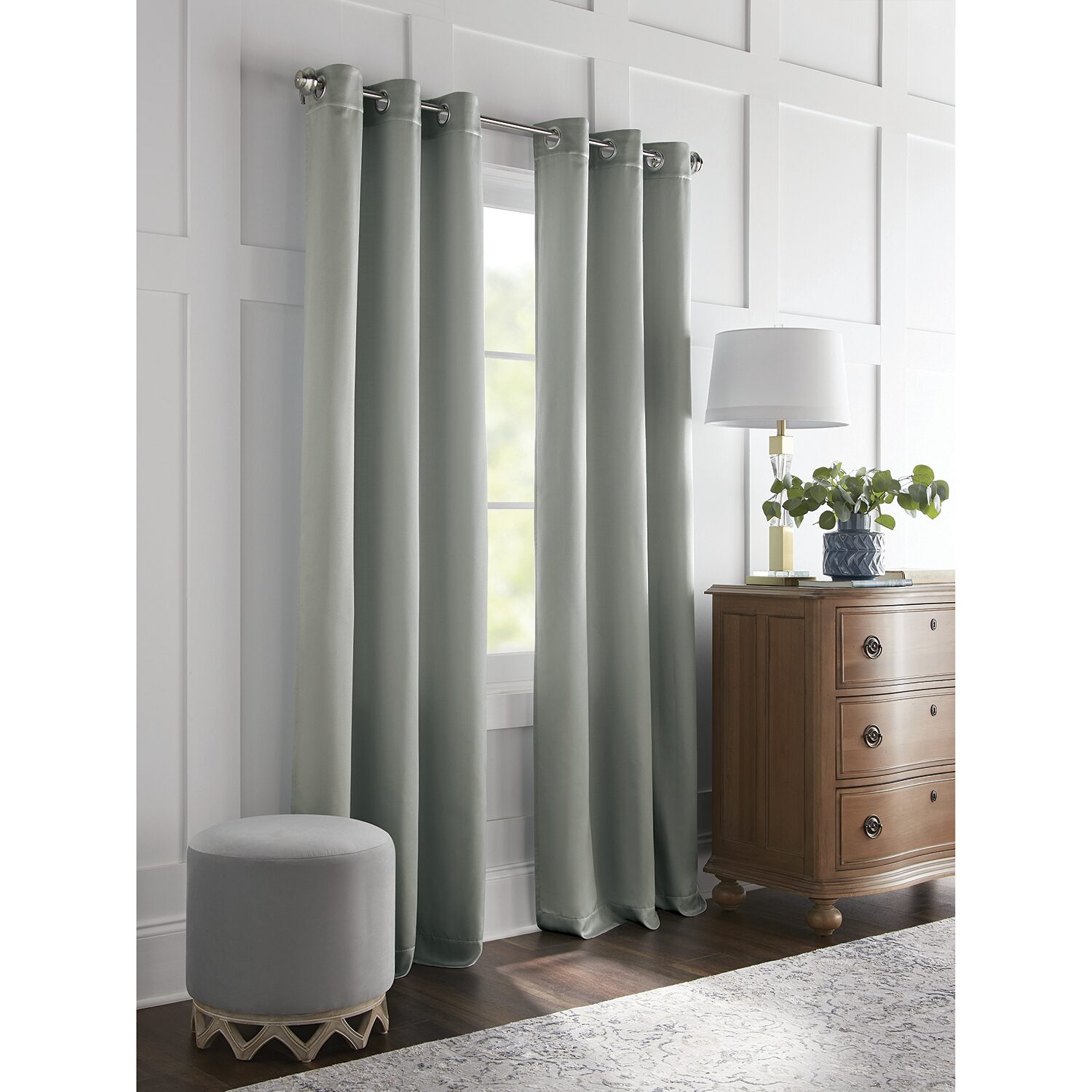 Broadhaven Geneva Solid Grommet Top Blackout Single Curtain Panel