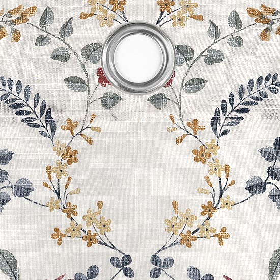 Fieldcrest Arden Vine Floral Print Grommet Top Sheer Single Curtain Panel