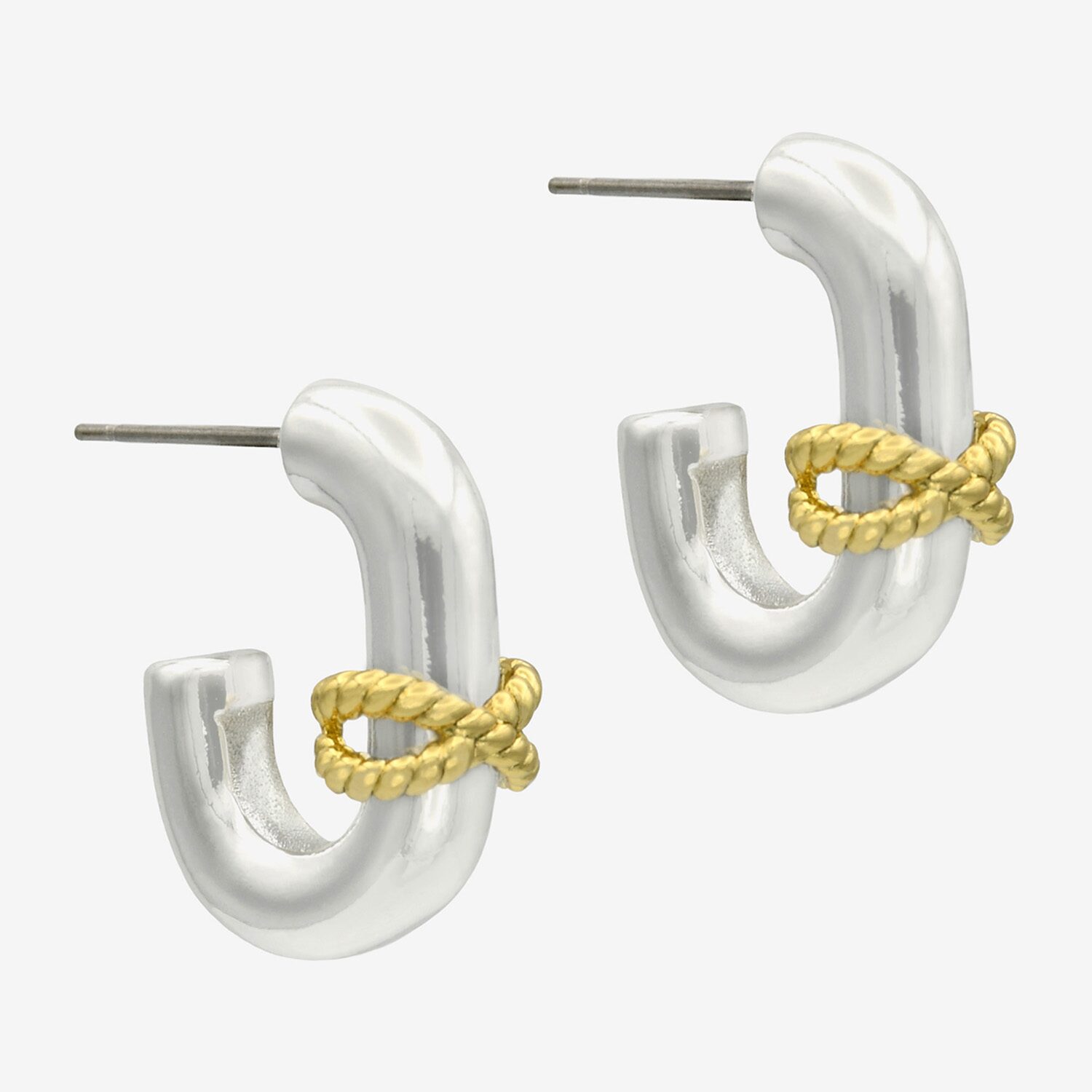 Bubble Womens 14K Gold Over Brass 22.9mm Round Hoop Earrings