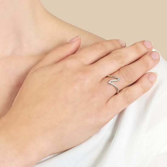 Silver Treasures Womens Sterling Silver Band