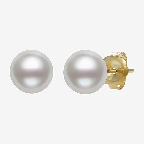 White Cultured Freshwater Pearl 10K Gold Stud Earrings, One Size