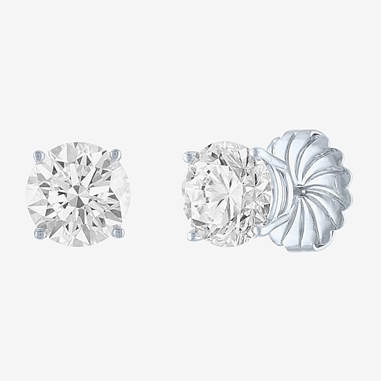 ( E-F/Si1-Si2 ) 4 CT. T.W. Lab-Grown Diamond 14K Gold 8mm Round Stud Earrings