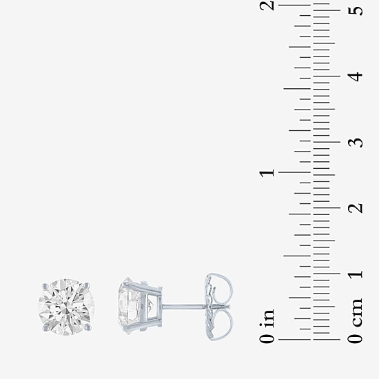 ( E-F/Si1-Si2 ) 4 CT. T.W. Lab-Grown Diamond 14K Gold 8mm Round Stud Earrings