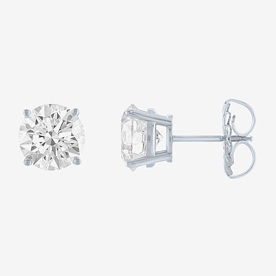 ( E-F/Si1-Si2 ) 4 CT. T.W. Lab-Grown Diamond 14K Gold 8mm Round Stud Earrings