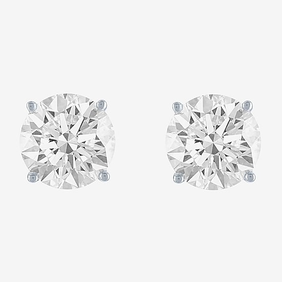 ( E-F/Si1-Si2 ) 4 CT. T.W. Lab-Grown Diamond 14K Gold 8mm Round Stud Earrings