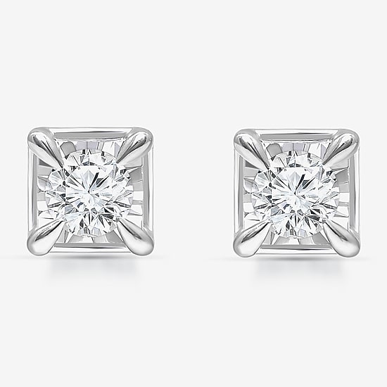 Tru Miracle 1/2 CT. T.W. Lab-Grown White Diamond 10K White Gold 5mm Round Stud Earrings