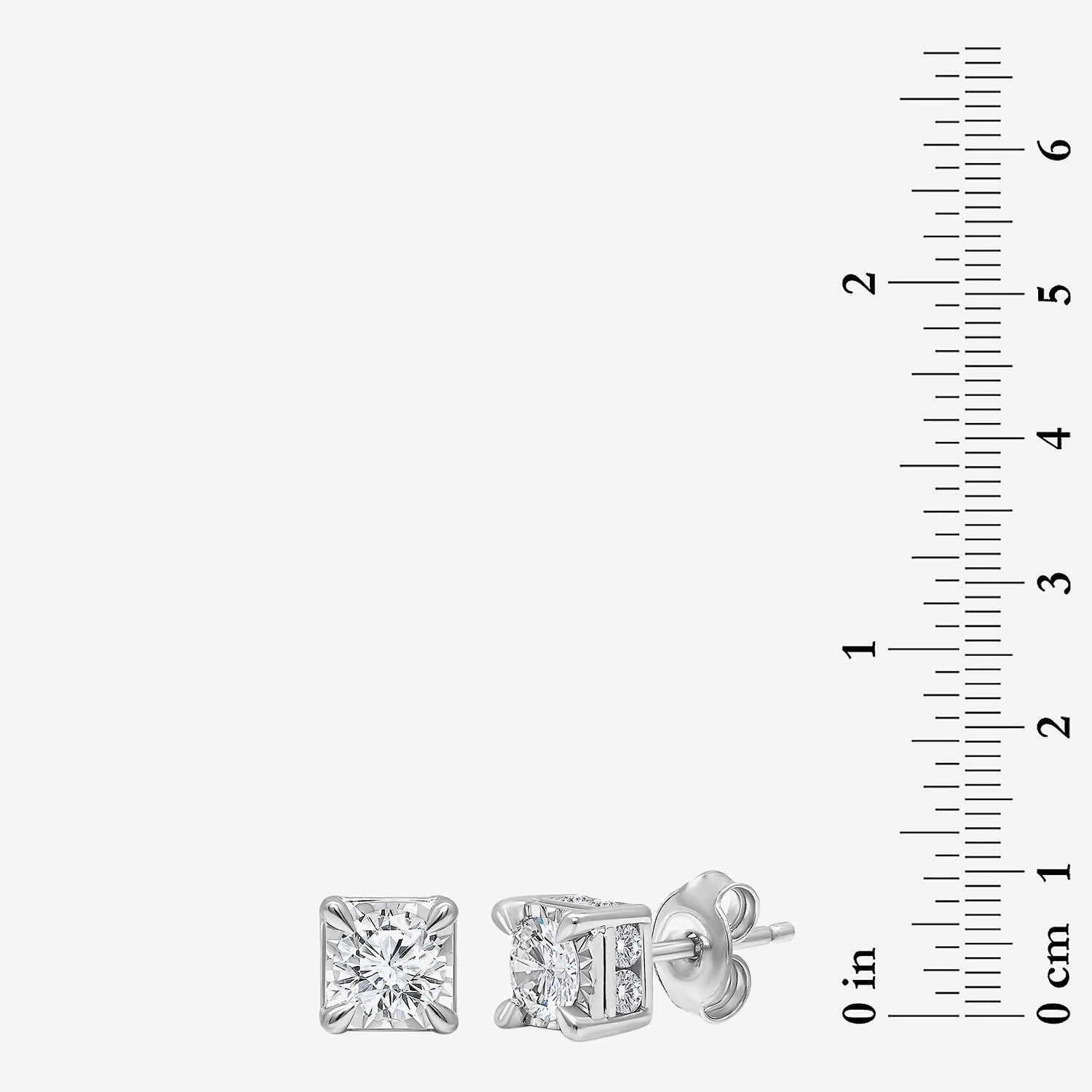 Tru Miracle 1 1/2 CT. T.W. Lab Grown White Diamond 10K Gold 6.3mm Stud Earrings