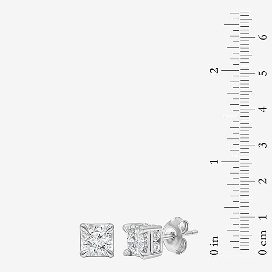Tru Miracle 1 1/2 CT. T.W. Lab Grown White Diamond 10K Gold 6.3mm Stud Earrings