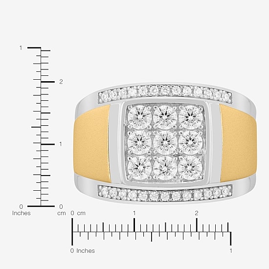 Mens 14K Gold Over Silver Cubic Zirconia Ring