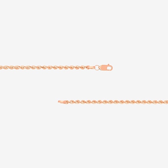 14K Rose Gold 20 - 30 Inch Hollow Rope Chain Necklace