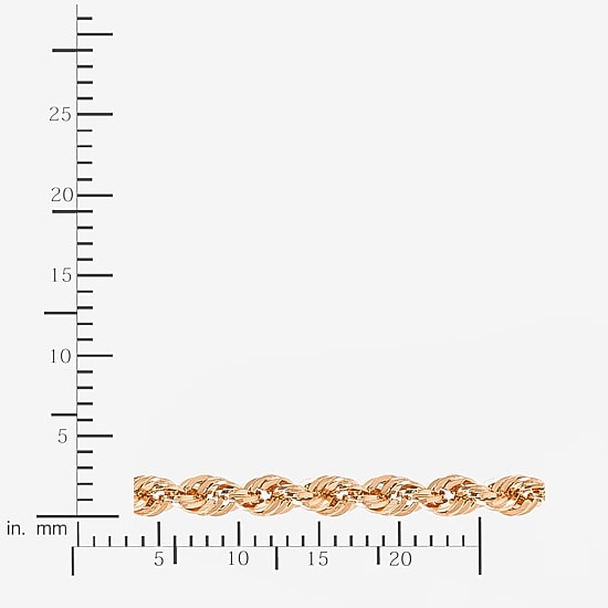 14K Rose Gold 20 - 30 Inch Hollow Rope Chain Necklace