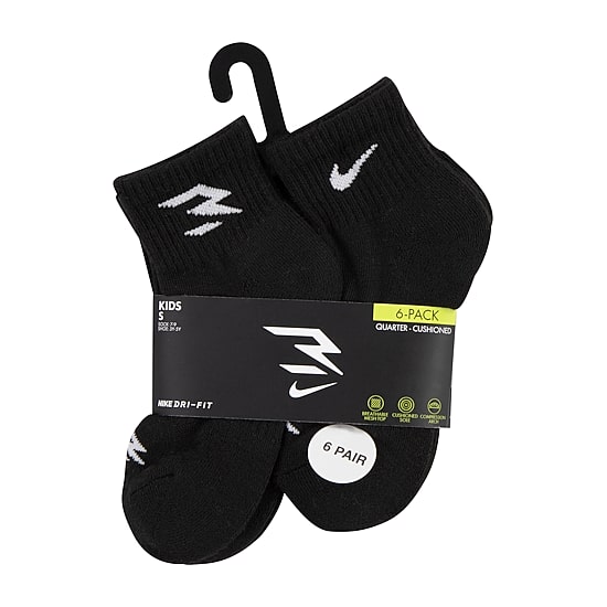 Nike 3BRAND by Russell Wilson Big Kid Boys Multi-Pack 6 Pair Quarter Ankle Socks