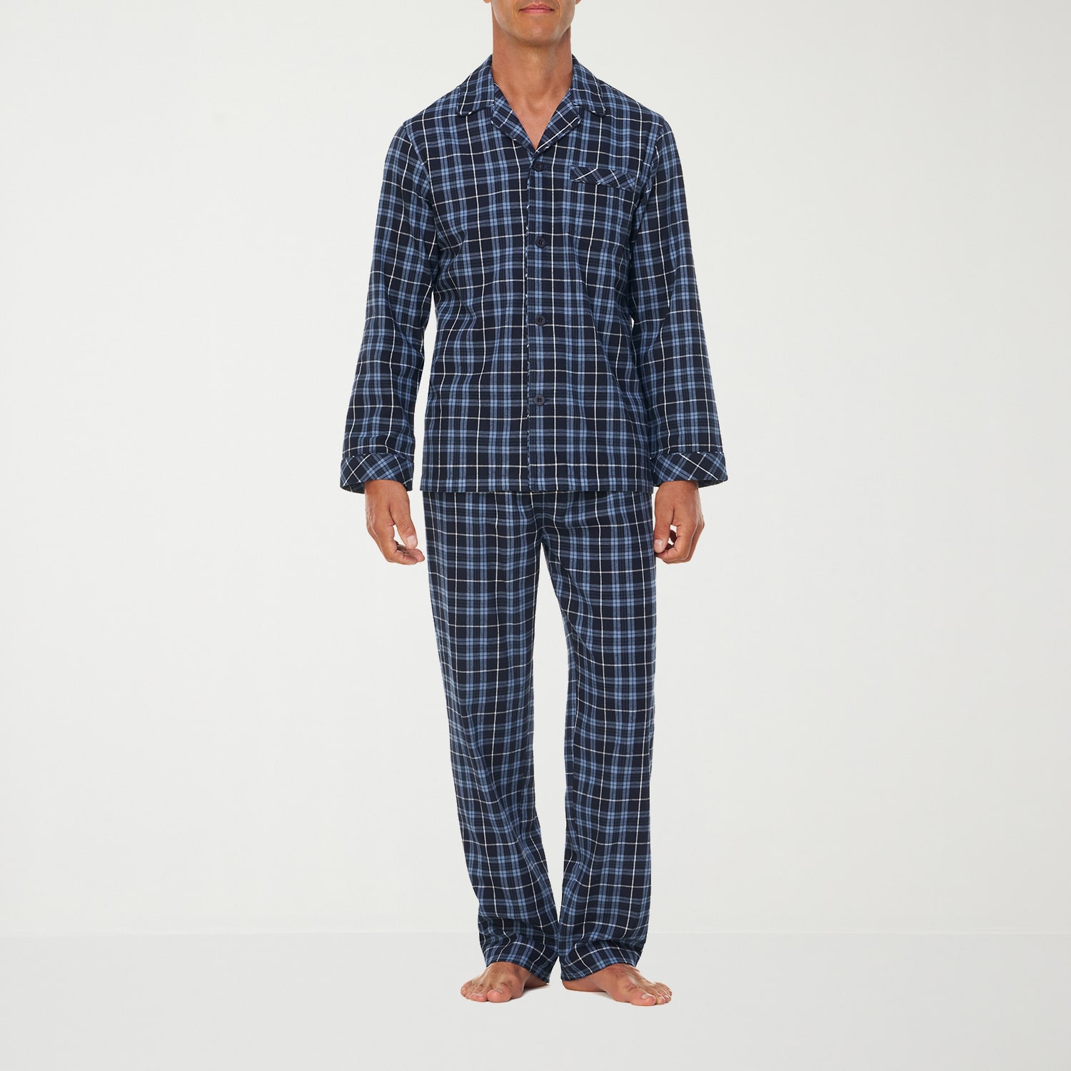 Residence Mens Flannel Long Sleeve 2-pc. Pajama Set