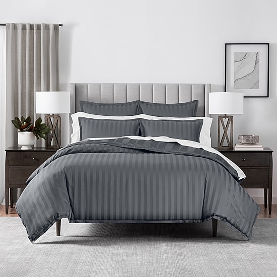 Fieldcrest Heritage Classic Stripe 3pc.  400tc Cotton Duvet Cover Set