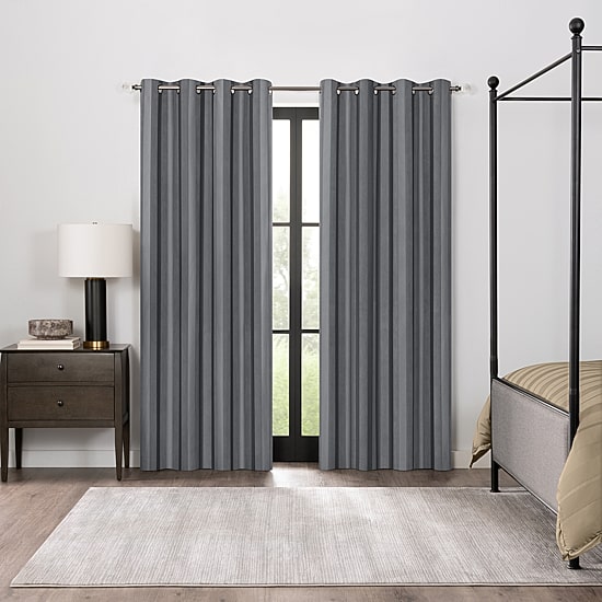 Fieldcrest Heritage Classic Stripe Grommet Top Energy Saving 100% Blackout Single Curtain Panel