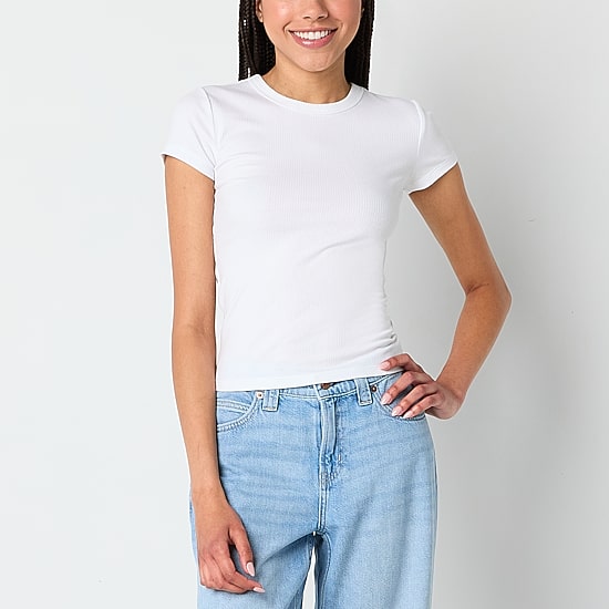 Arizona Baby Womens Juniors Crew Neck Short Sleeve T-Shirt