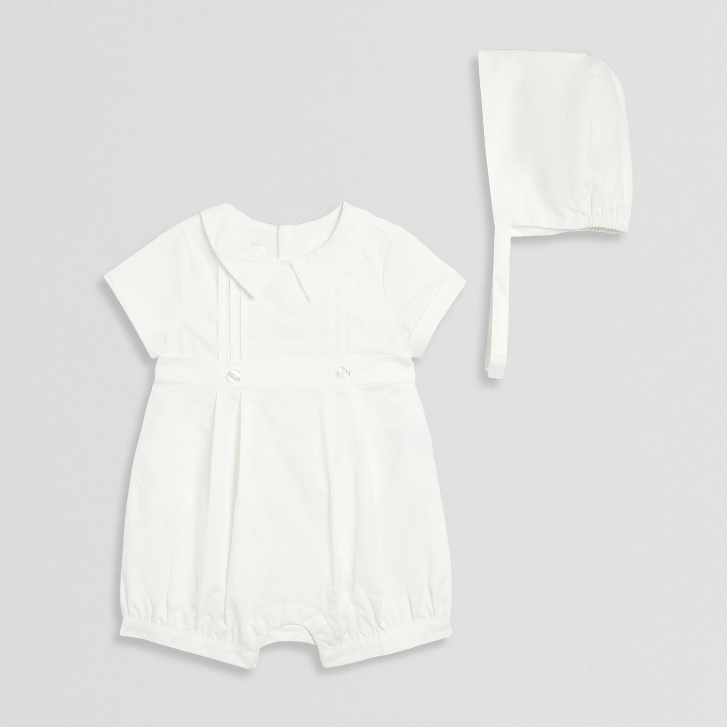 Mia & Mimi Christening Baby Boys Short Sleeve 2-pc. Romper