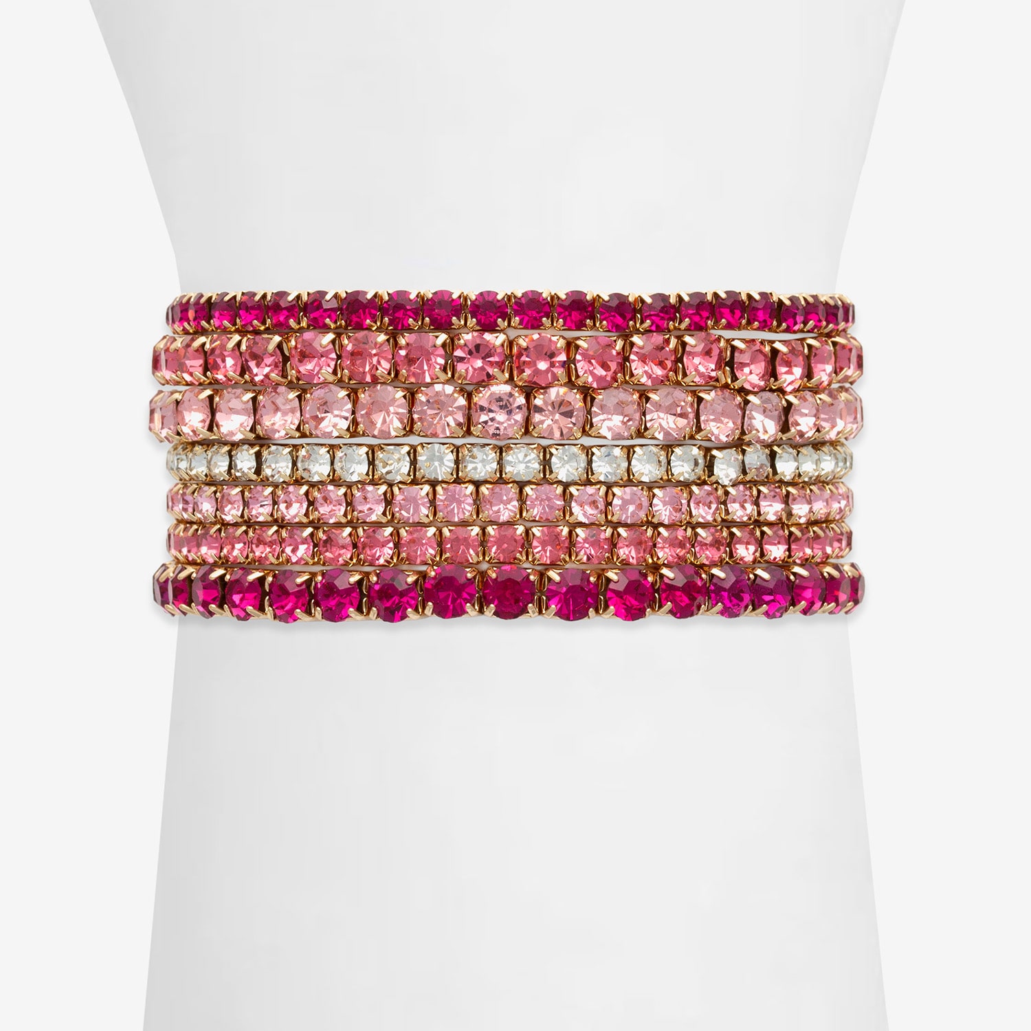 Bijoux Bar Gold Tone Womens 7-pc. Multi Color Glass Bracelet Set