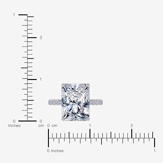 (F-G /Vs2-Si1) Womens 4 1/2 CT. T.W. Lab Grown White Diamond 14K Gold Rectangular Side Stone Engagement Ring