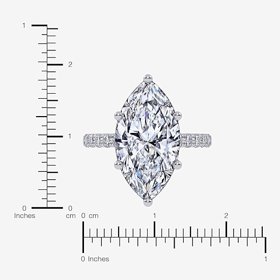 (F-G /Vs2-Si1) Womens 4 1/2 CT. T.W. Lab Grown White Diamond 14K Gold Marquise Side Stone Engagement Ring