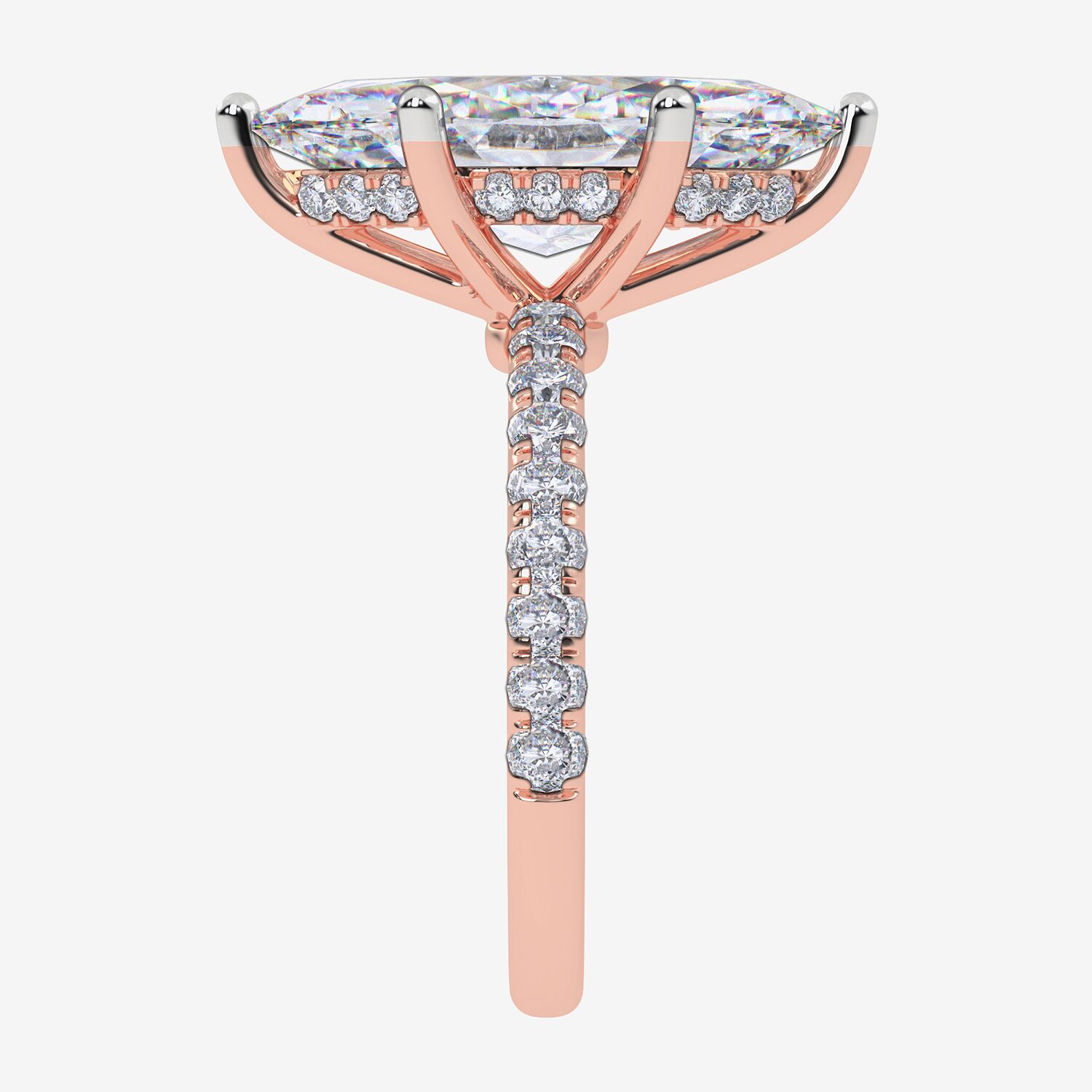 (F-G /Vs2-Si1) Womens 4 1/2 CT. T.W. Lab Grown White Diamond 14K Gold Marquise Side Stone Engagement Ring