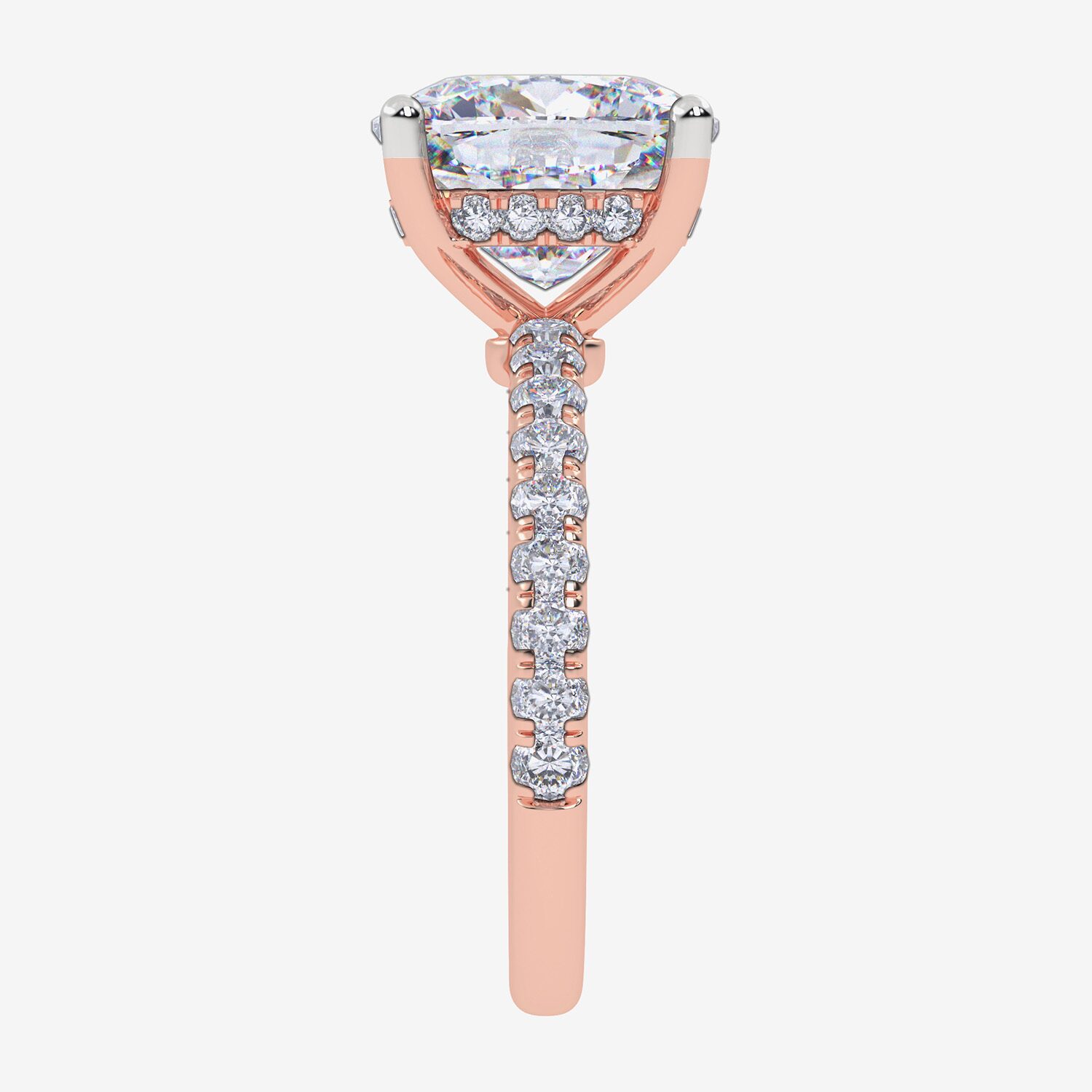 (F-G /Vs2-Si1) Womens 4 1/2 CT. T.W. Lab Grown White Diamond 14K Gold Cushion Side Stone Engagement Ring