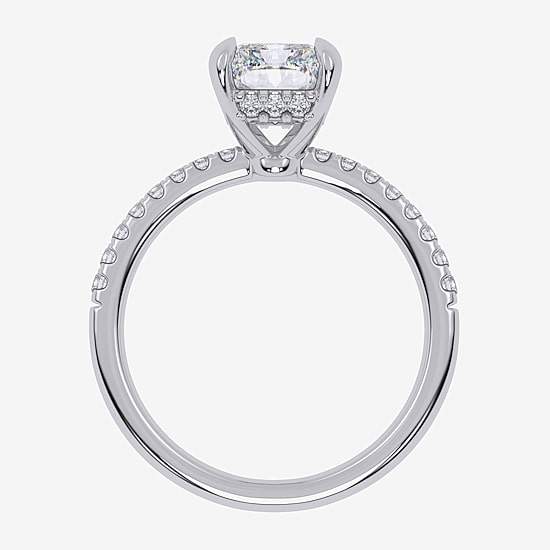 (F-G /Vs2-Si1) Womens 2 1/4 CT. T.W. Lab Grown White Diamond 14K Gold Side Stone Engagement Ring