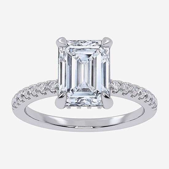 (F-G /Vs2-Si1) Womens 2 1/4 CT. T.W. Lab Grown White Diamond 14K Gold Side Stone Engagement Ring