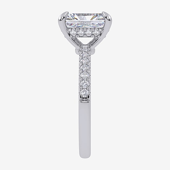 (F-G /Vs2-Si1) Womens 2 1/4 CT. T.W. Lab Grown White Diamond 14K Gold Side Stone Engagement Ring